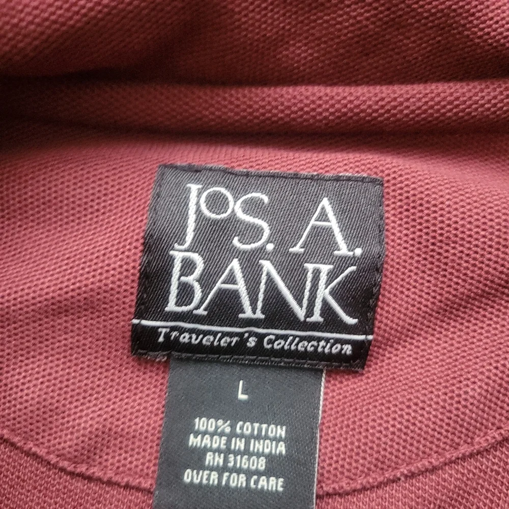 Jos A Bank L Maroon 100% Pima Cotton Quarter Zip Pullover Sweater